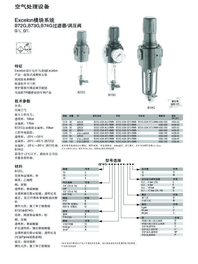 B72G,B73G,B74G過濾器-調(diào)壓閥