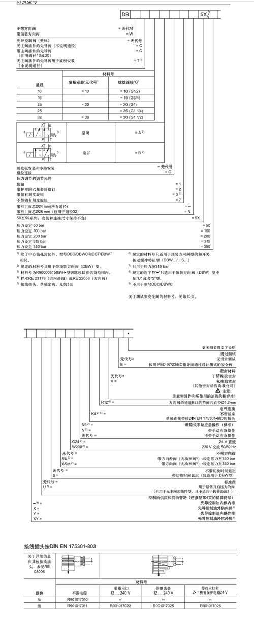 力士樂 Rexroth R900926249 DBW10A2-5X 200-6EG24N9K4